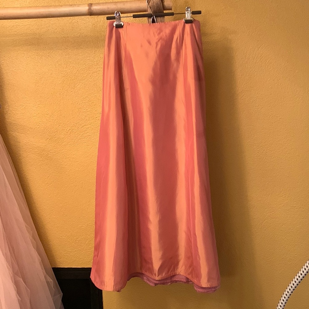 Ball Gown Bottom, High-waisted gown bottom, Size 8, Iridescent Orange with top.